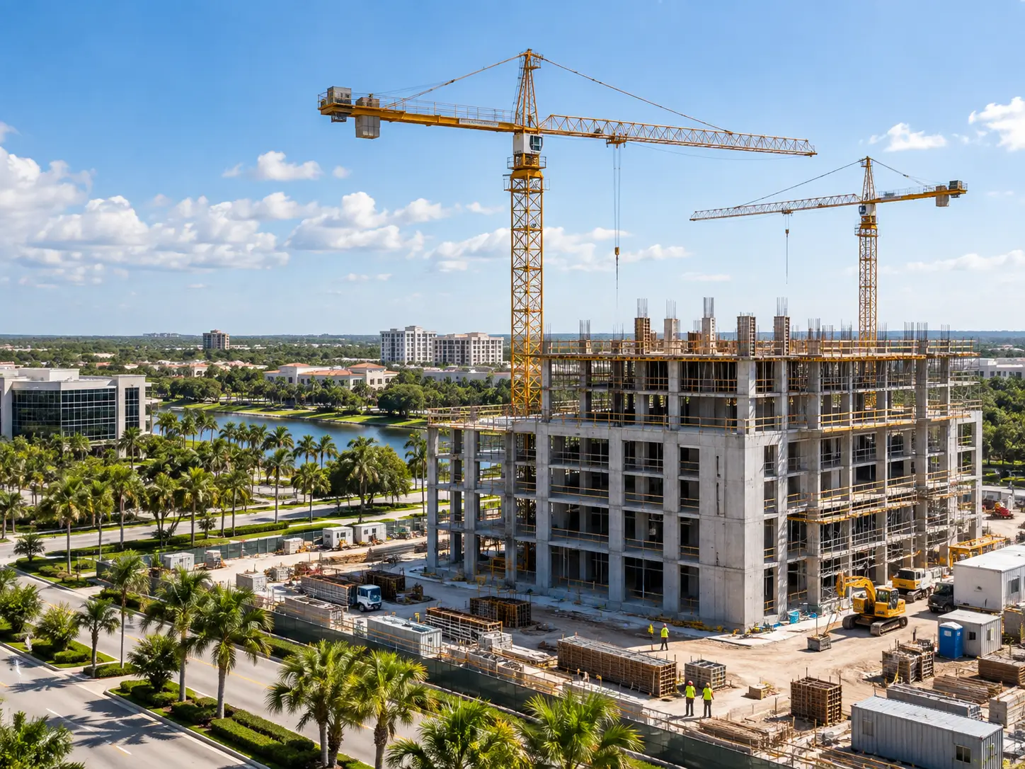 Ground up commercial construction with structural steel framing