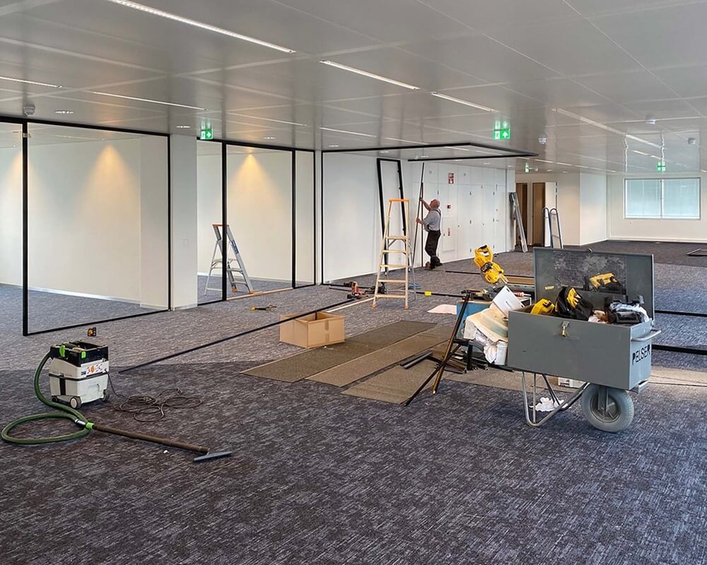 Commercial tenant improvement and office build out under construction