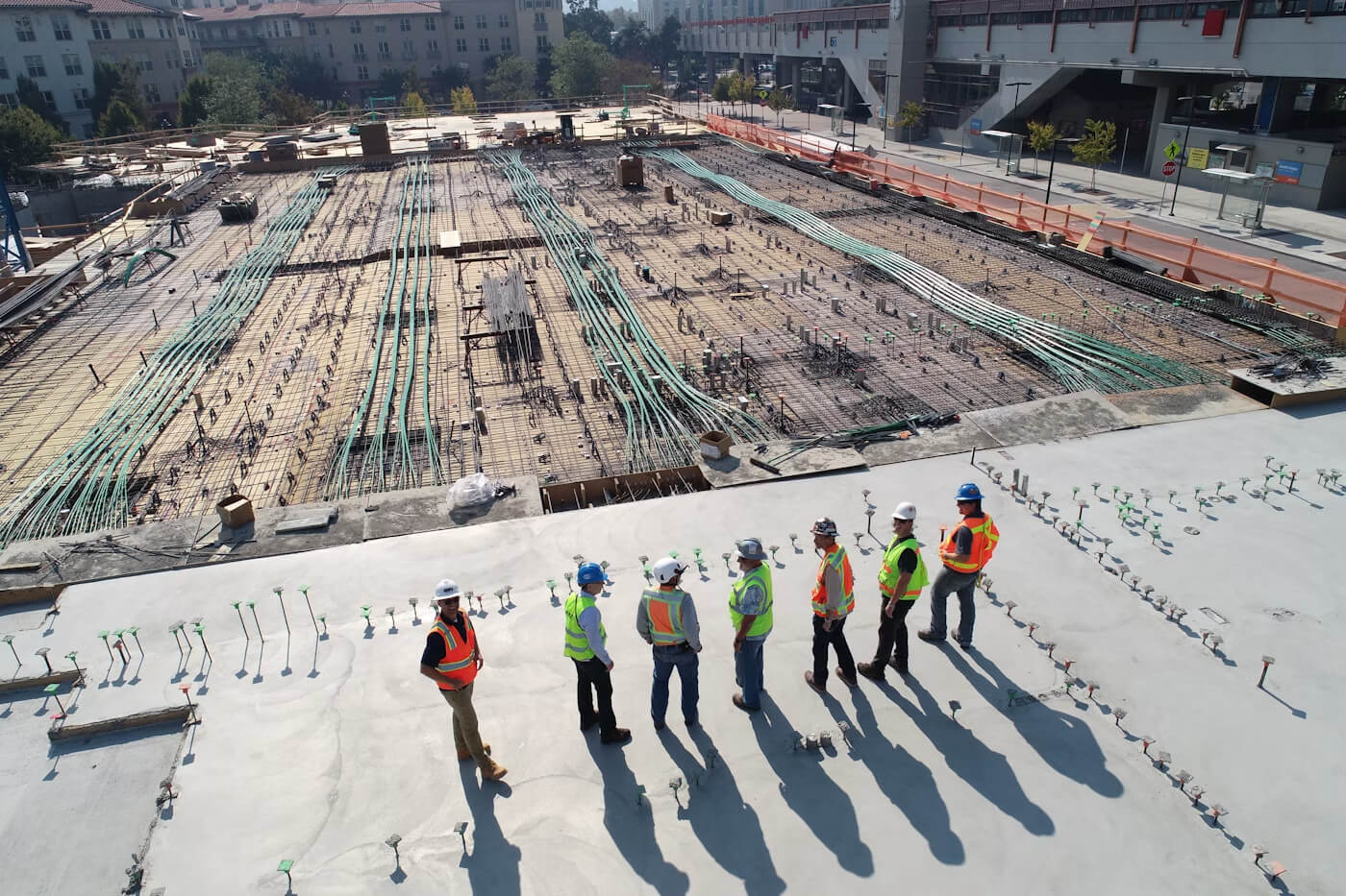 Commercial construction site used for site logistics and pre construction planning